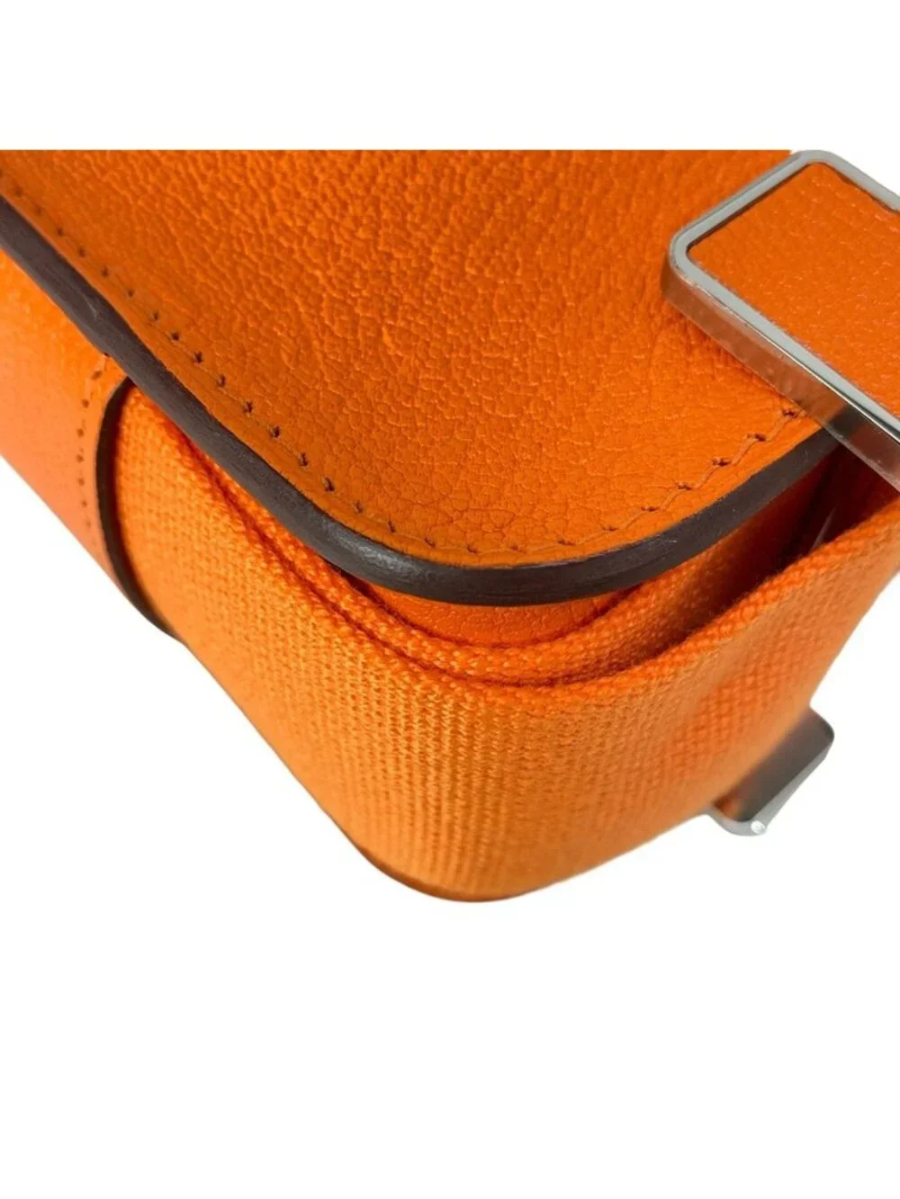 Hermes Shoulder Bag Geta Orange Minian Silver